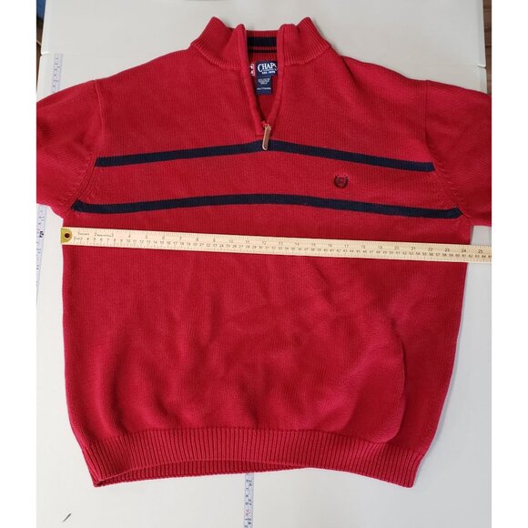Chaps‎ Red Half Zip Sweater Mens XXL Cotton Vintage Y2K Pullover Preppy Sporty - Picture 3 of 6